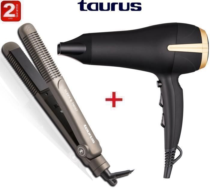 Pack Sèche-Cheveux 2200 W régulation de vitesse +Lisseur SLEEK&TWIST