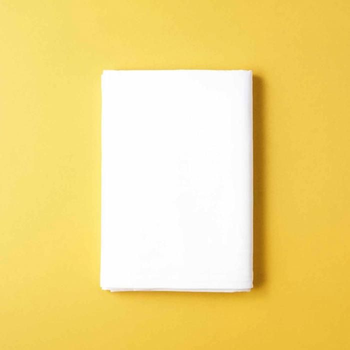 King Size Élastique Drap de Lit Blanc (180x200 cm)100% Coton
