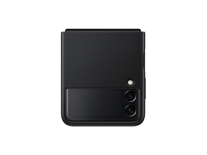 Z Flip Leather Cover Black