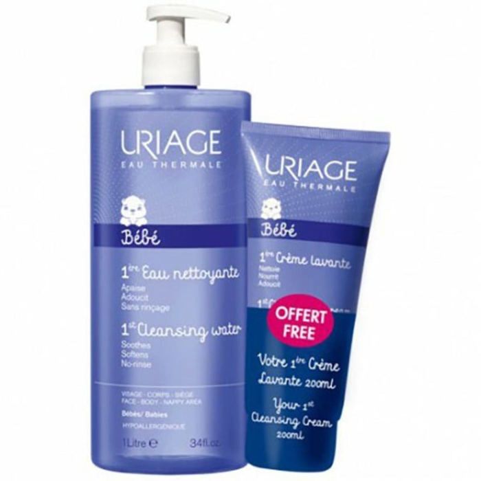 Uriage bb 1er duo pack "Eau nettoyante 1 L + Crème lavante 200 Ml