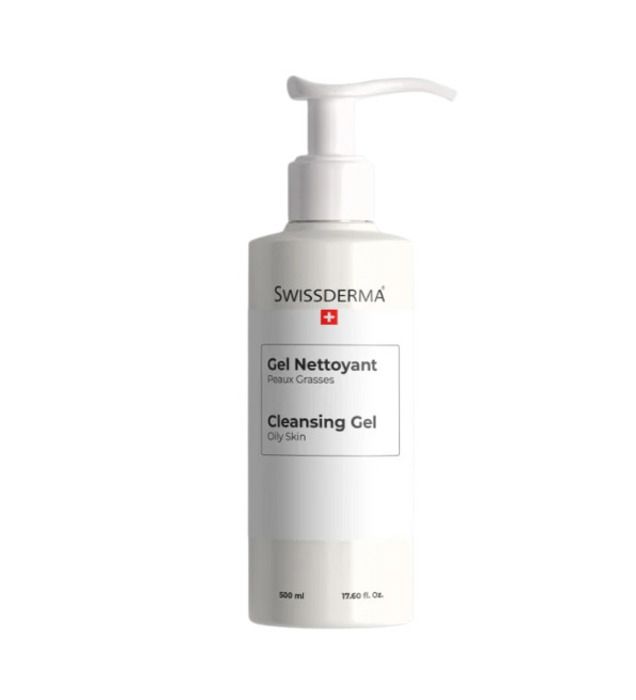Swissderma Gel Nettoyant Purifiant Visage - Peaux Grasses & Mixtes - 500 ml