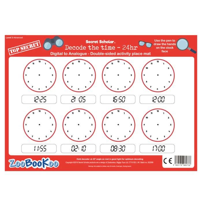 ZooBooKoo Secret Scholar - Decode the Time 24hr Level 3