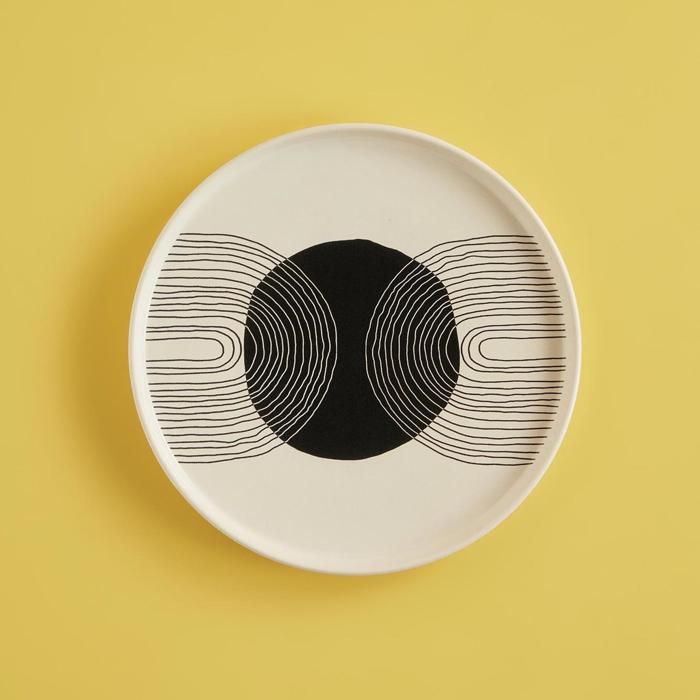 Plat de service en céramique Graphic Line Blanc (26 cm)