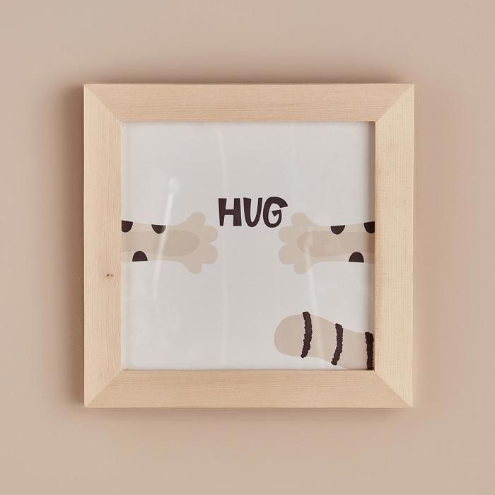 Hug Tableau Encadré Naturel (24x24 cm)