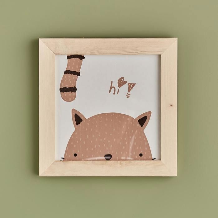 Hi ! Tableau Encadré Naturel (24x24 cm)