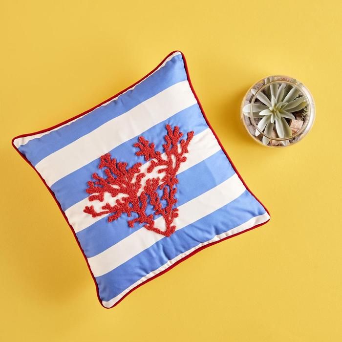 Coussin Corail Bleu (45x45 cm)