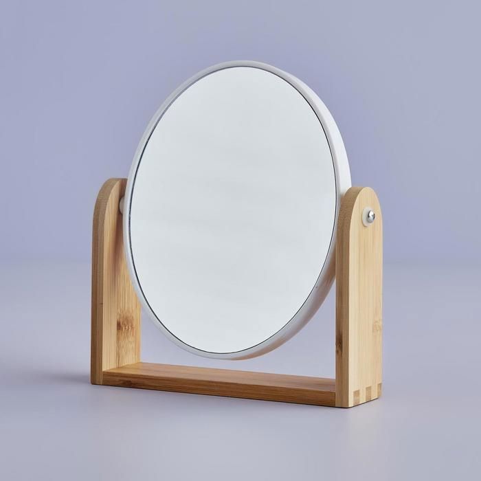 Miroir - Miranda - 18x21x4,5 cm - Double face - Bambou - Design contemporain