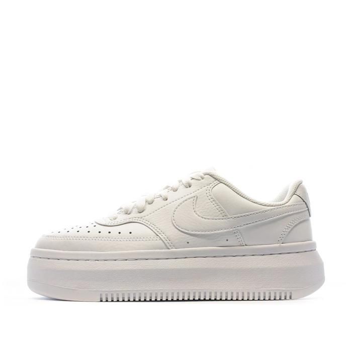 Baskets - NIKE - Court Vision Alta - Cuir - Blanc - Femme