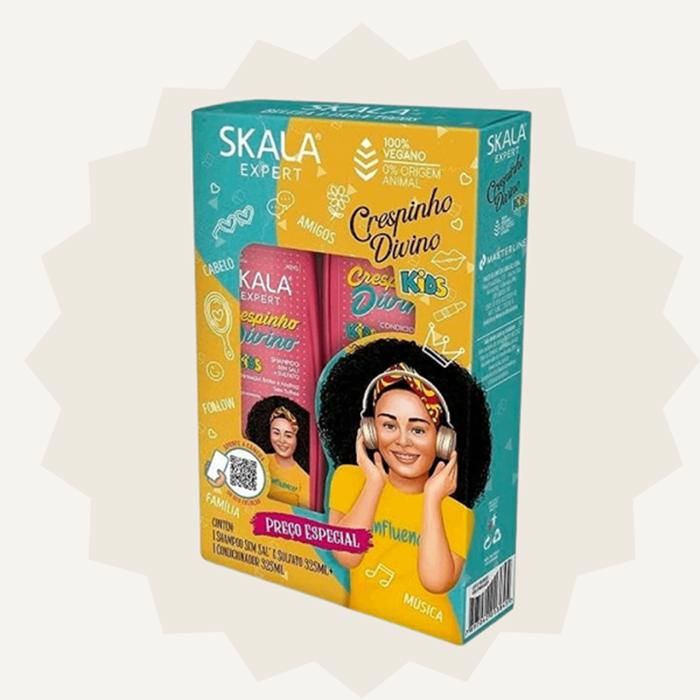SKALA CRESPINHO DIVINO CURLS KIDS pack  shampoing + conditionner  (650 ml) 100% Vegan