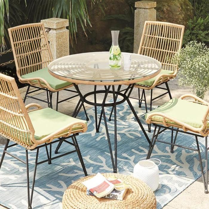 SURABAYA Table ronde d’extérieur 90 cm ( sans les chaises )