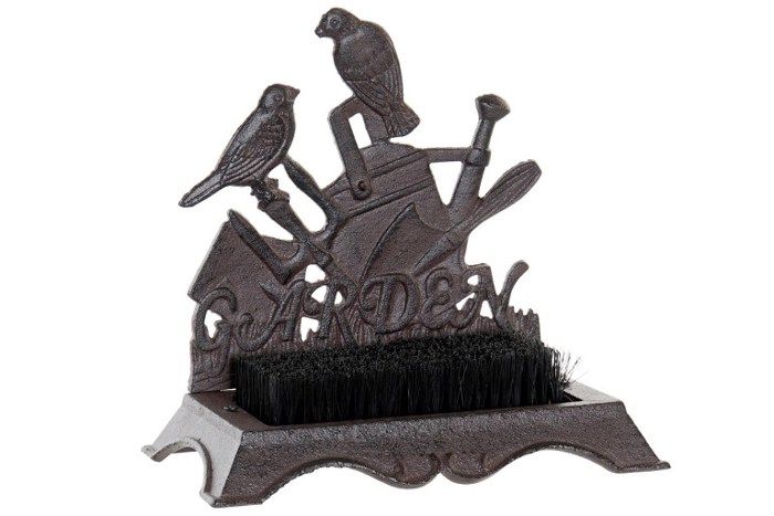 Brosse décorative - DANS MA MAISON - OISEAUX - Marron - Fer fonte - 24x16x23 cm