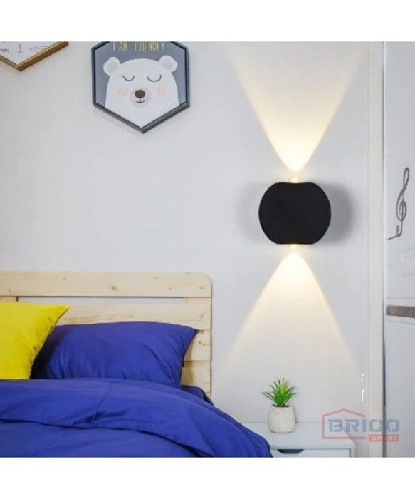 APPLIQUE MURALE LED OGLO NOIRE 2*1W 3000K  IP54