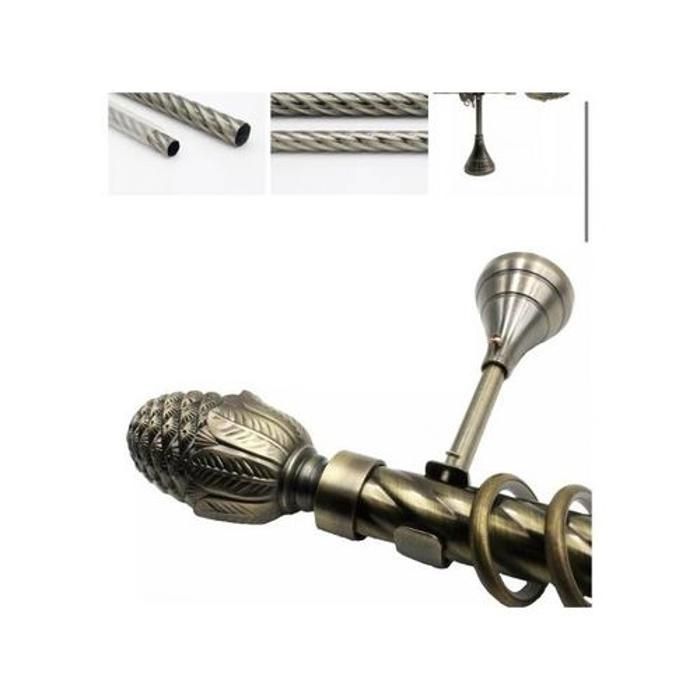 Carly 3 mètres 2.5M 2M de Tringle à rideau bronze décorative pour fenetre