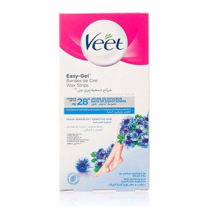 Bandes de cire corps pour peaux sensibles x12pcs - VEET
