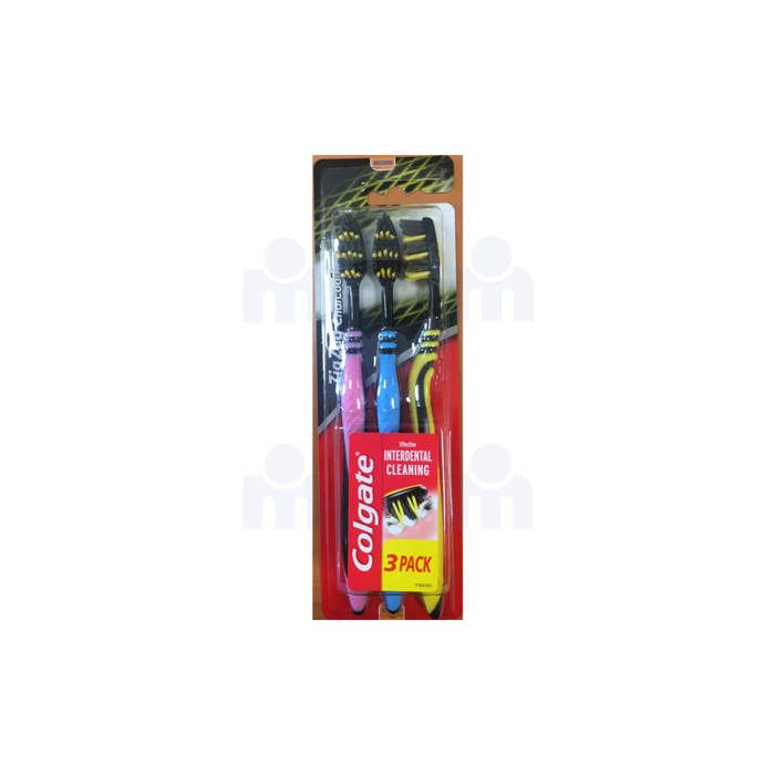 Brosse à dents au charbon Zig Zag x3 - COLGATE
