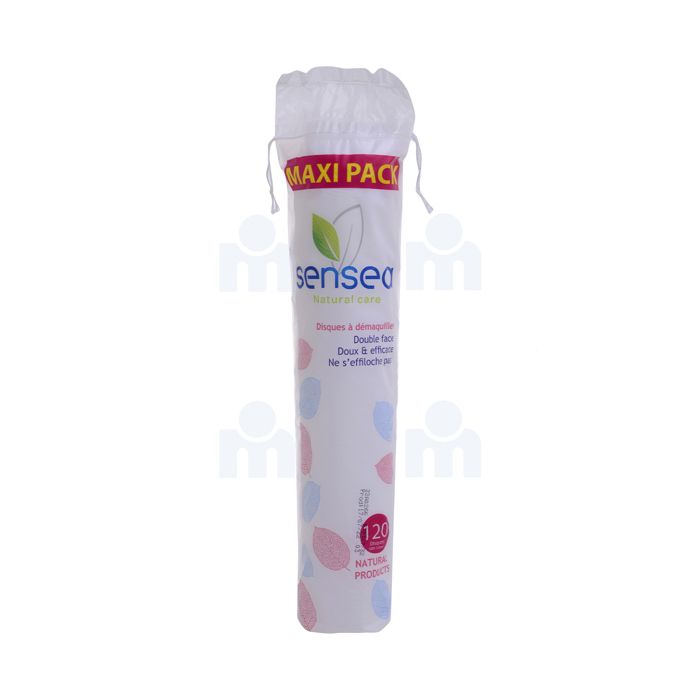 Disques démaquillants 100% coton x120pcs - SENSEA