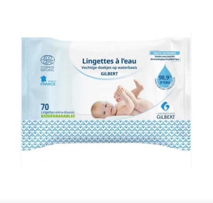 Lingettes Gilbert à l'eau - 70 unités