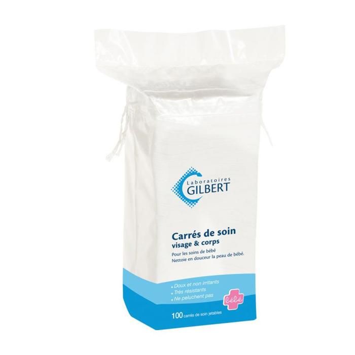 Gilbert Carrés de soin visage & corps sachet de 100