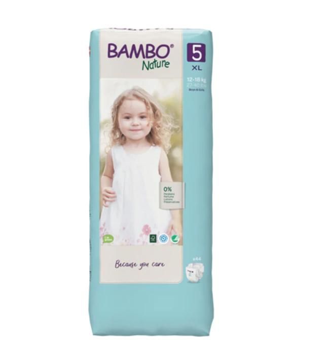 Couches Bambo Nature Taille 5 (12-18kg) 44 unités
