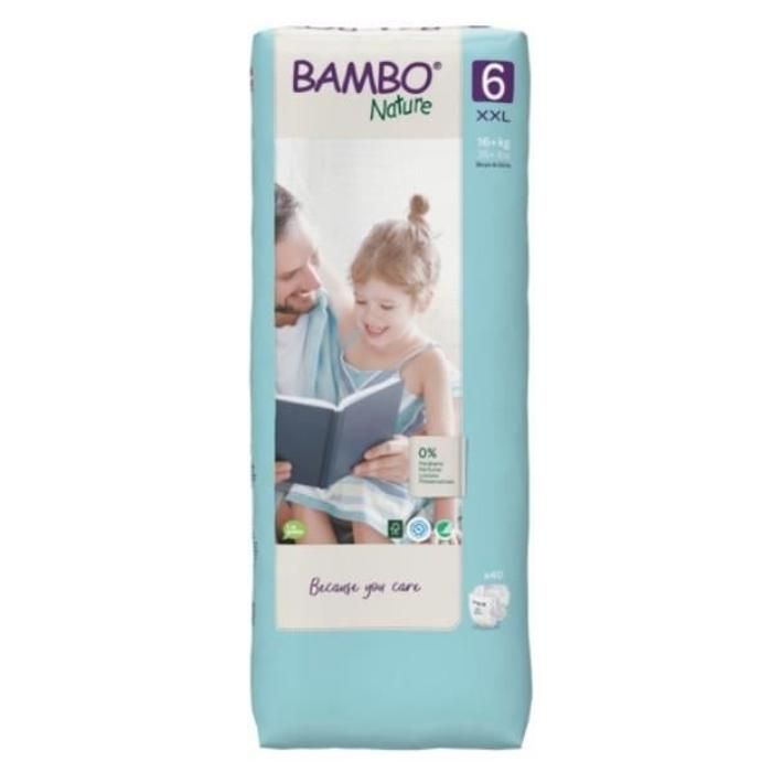 Couches Bambo Nature Taille 6 (16kg+) 40 unités