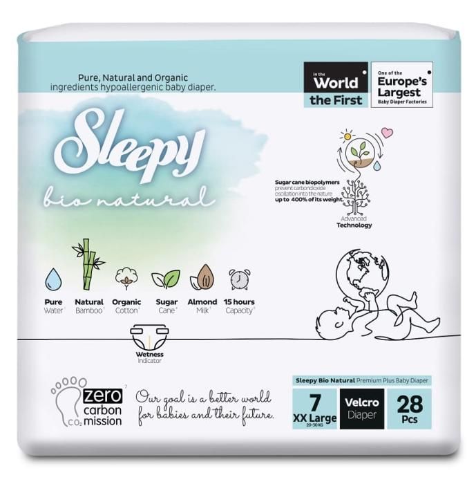SLEEPY Bio Natural Couche Biologique Double Jumbo XXL++ T7