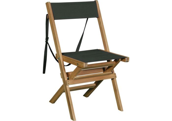 Chaise Pliable Avec Bandoulière - Teck / Noir