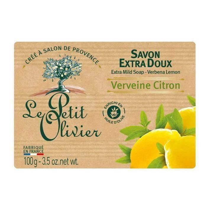 LE PETIT OLIVIER – SAVON EXTRA DOUX SURGRAS Citron et verveine , 250G