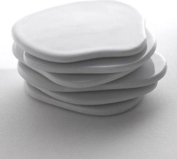 Set de 6 Sous-verres en céramique blanche