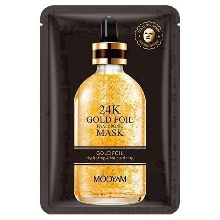 MÔOYAM 24K Gold Foil Hyaluronic Facial Mask - hydratant et blanchissant