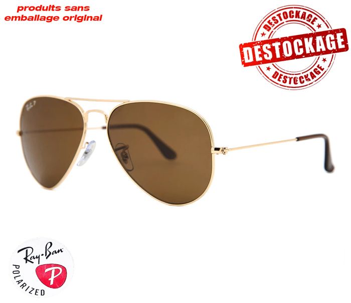 Lunettes de soleil Ray-Ban P Aviator Polarisés Large Metal Or RB3025 001/57 58-14 Taille L (produit sans emballage original)