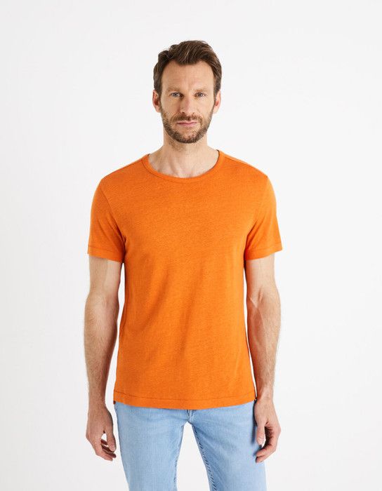 T-shirt col rond 100% lin - CELIO