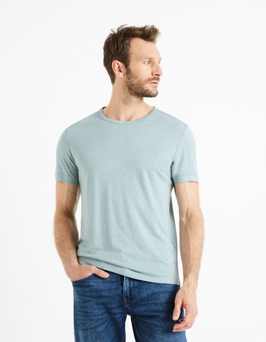 T-shirt col rond 100% lin - CELIO