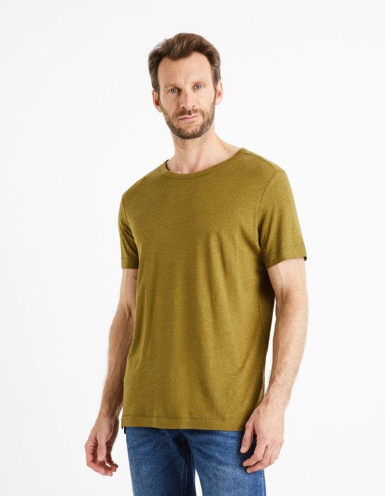 T-shirt col rond 100% lin - CELIO