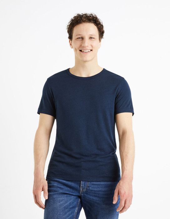 T-shirt col rond 100% lin - CELIO