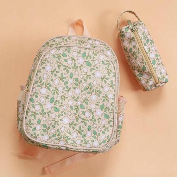 Trousse fleurie rose
