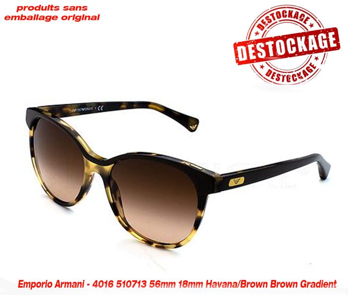 Lunettes de soleil Emporio Armani EA4016 510713 Havana/Brown Gradient, Glasbreite 56 mm (produit déstockage sans emballage original)