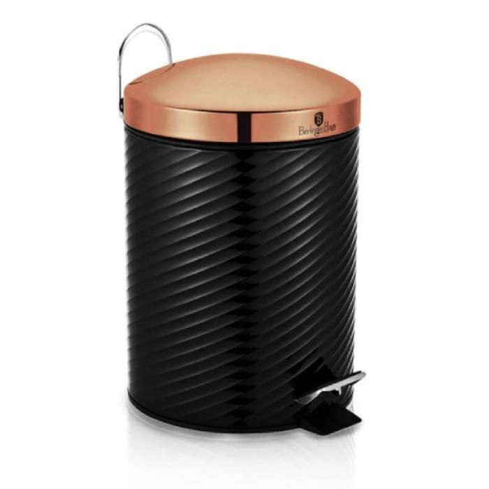 Poubelle en Acier Inoxydable -  5L Noir Rose