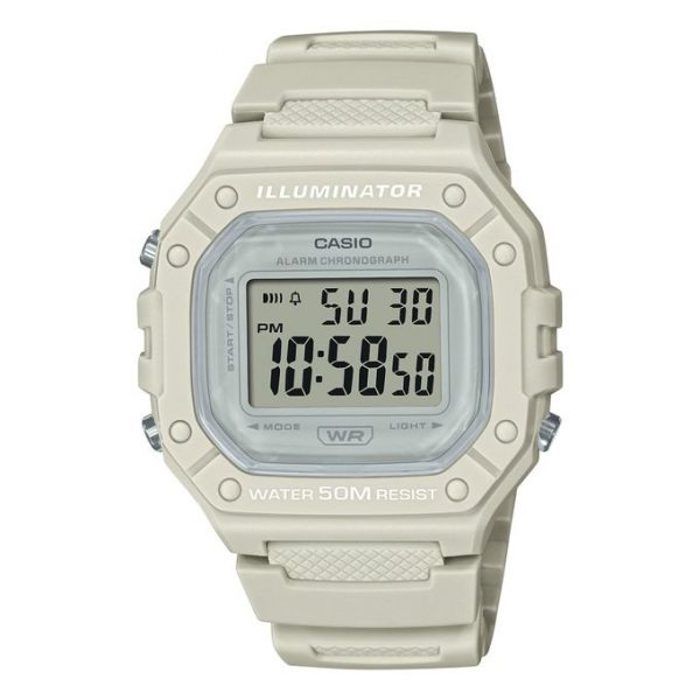 Casio Blanche – Digitale – Étanche 50m – W-218HC-8AVDF