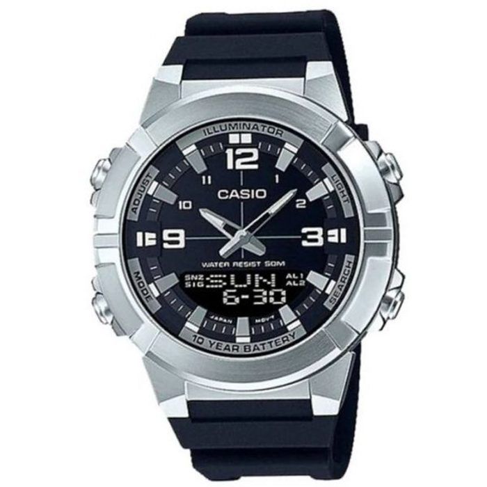 Casio Autonomie de la pile:10 ans-Double montre -Bracelet en caoutchouc -AMW-870-1AVDF