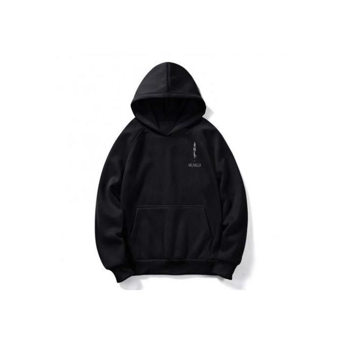 Sweat à capuche noir - vikings valhalla veada unisex
