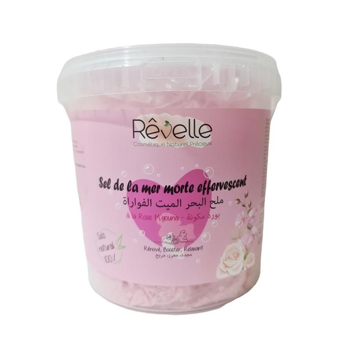 Sel de la mer morte effervescent à la rose M'gouna