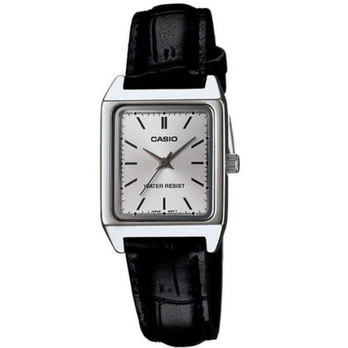 Casio Carré pour femme - Bracelet cuir noir - LTP-V007L-7E1UDF -