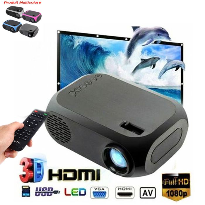 Mini Projecteur Portable HD LED Video Projector 1080P Home Cinéma USB / SD / AV / HDMI /Vidéo / Film / Jeu / Vidéo Home Cinéma