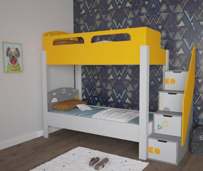 Lit superposé pour 2 enfants. Possibilité de choisir la couleur et personnaliser le thème de décoration