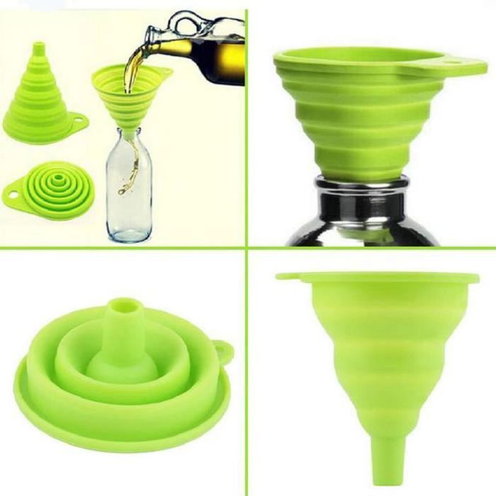 Entonnoir il Pliable en Silicone pour la distribution et transfert de liquide