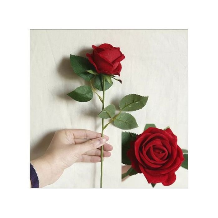 Rose artificielle rouge qualité supérieure (hauteur 70cm) qualité supérieure