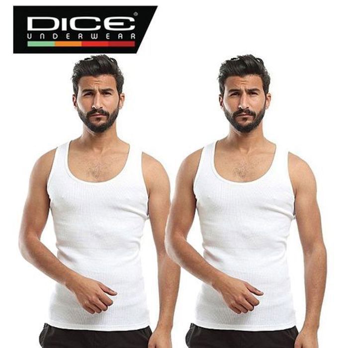 Débardeur Homme - Pack de 2 - 95% coton - 5% lycra - Blanc