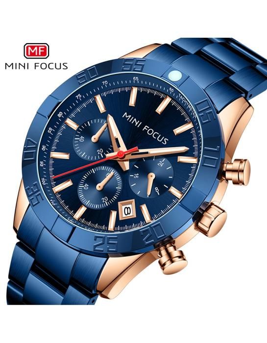 Mini Focus Montre Homme En Acier 100% Originale à Quartz Avec 2 Ans De Garantie