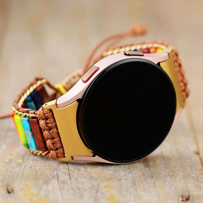 Bracelet Samsung Watch 4 Style Bohémien en Jaspe Charka