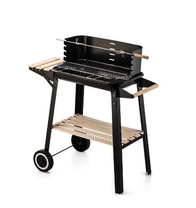 Barbecue au Grill Charbon - BBQ - charbon de bois - avec 1 plateforme de travail  - grille réglable Grille pour Pique-niques, Jardin